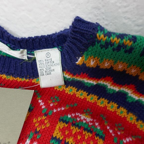 NWT Vintage Northern Isles Ramie Cotton Christmas Holiday Sweater M Yarings - Picture 3 of 10